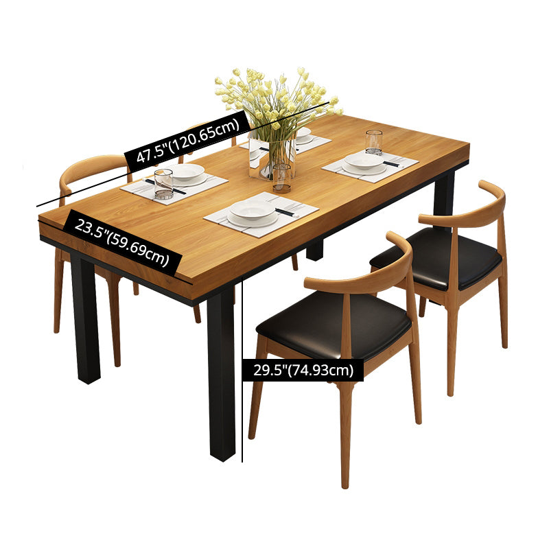 Rectangle Industrial Style Solid Wood Dining Room Set with 4 Legs Table Dining Room Furniture