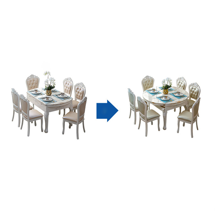 Victorian Dining Room Set Standard Height with Rectangle Top 4 Legs Base Dining Furniture