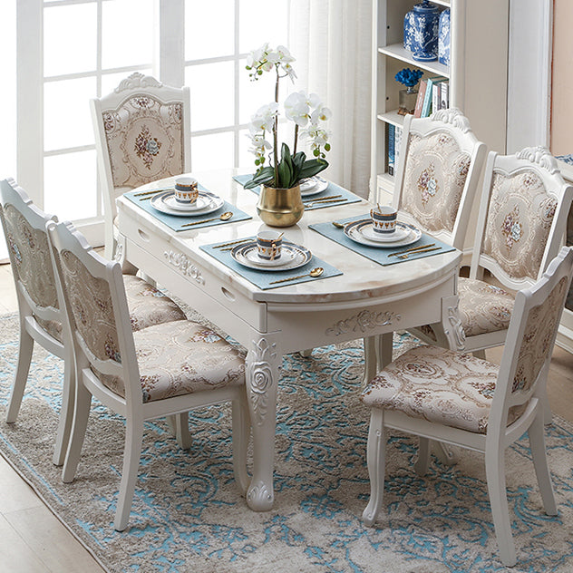 Victorian Dining Room Set Standard Height with Rectangle Top 4 Legs Base Dining Furniture