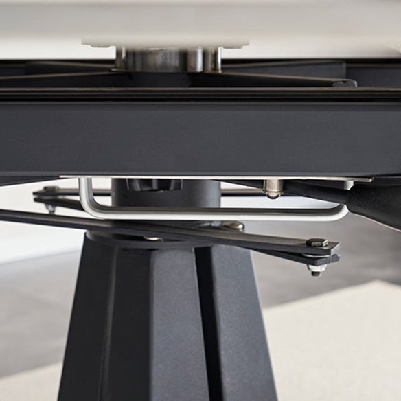 Modern Kitchen Dining Room Set with Sintered Stone Top and Black Base Dining Furniture Set