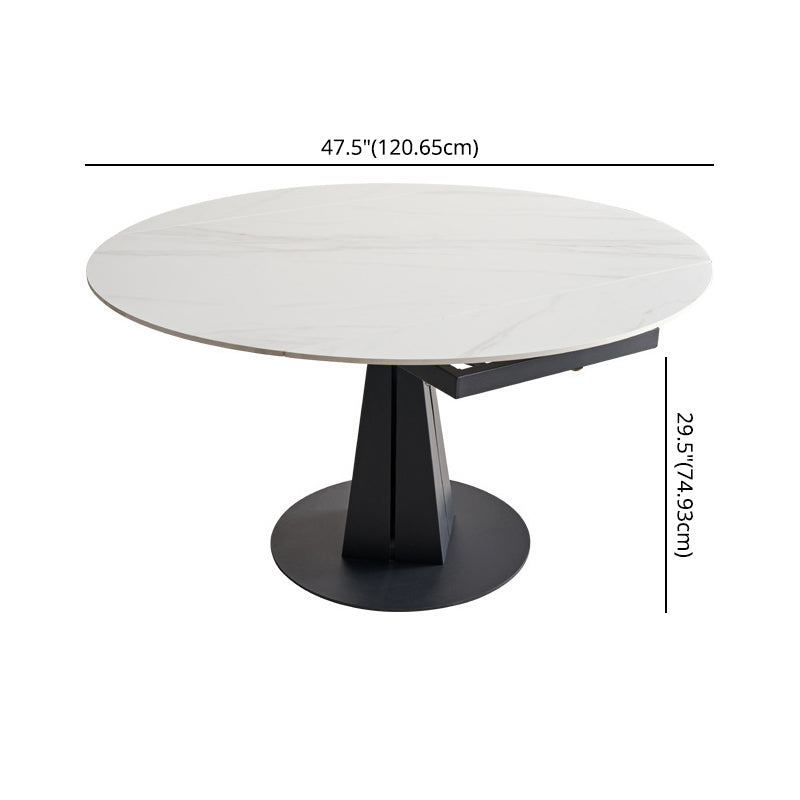 Modern Kitchen Dining Room Set with Sintered Stone Top and Black Base Dining Furniture Set