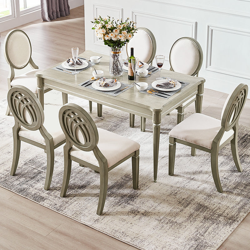 Modern Farmhouse Dining Table Set with 4 Legs Base Dining Room Furniture for Home Use