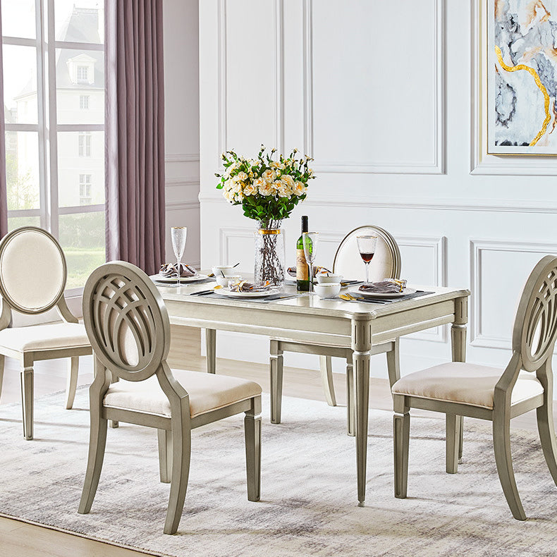 Modern Farmhouse Dining Table Set with 4 Legs Base Dining Room Furniture for Home Use