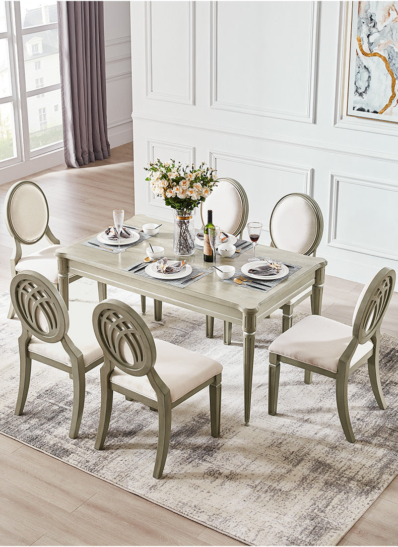 Modern Farmhouse Dining Table Set with 4 Legs Base Dining Room Furniture for Home Use