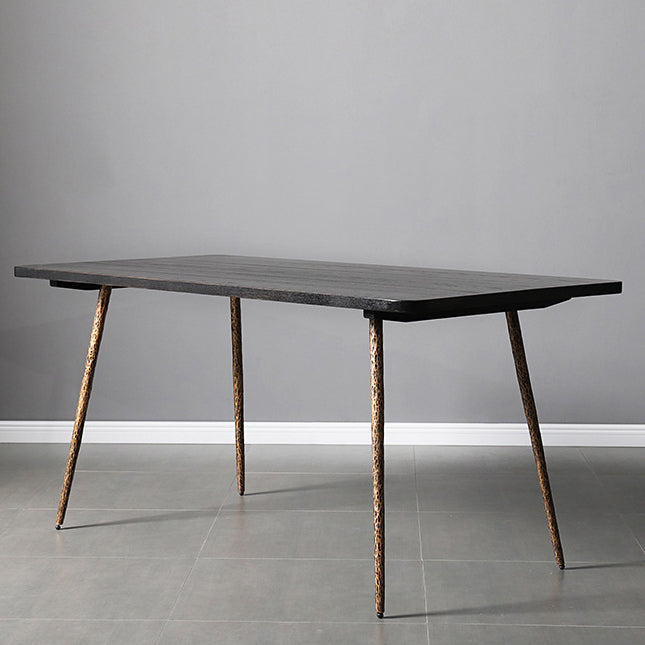 Industrial Dining Table Set with Rectangle Top and Black Base Kitchen Furniture