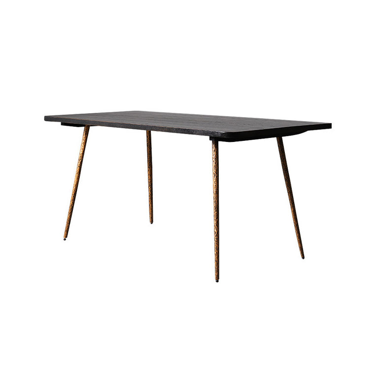 Industrial Dining Table Set with Rectangle Top and Black Base Kitchen Furniture