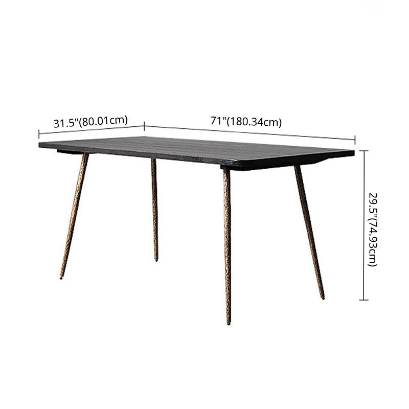 Industrial Dining Table Set with Rectangle Top and Black Base Kitchen Furniture