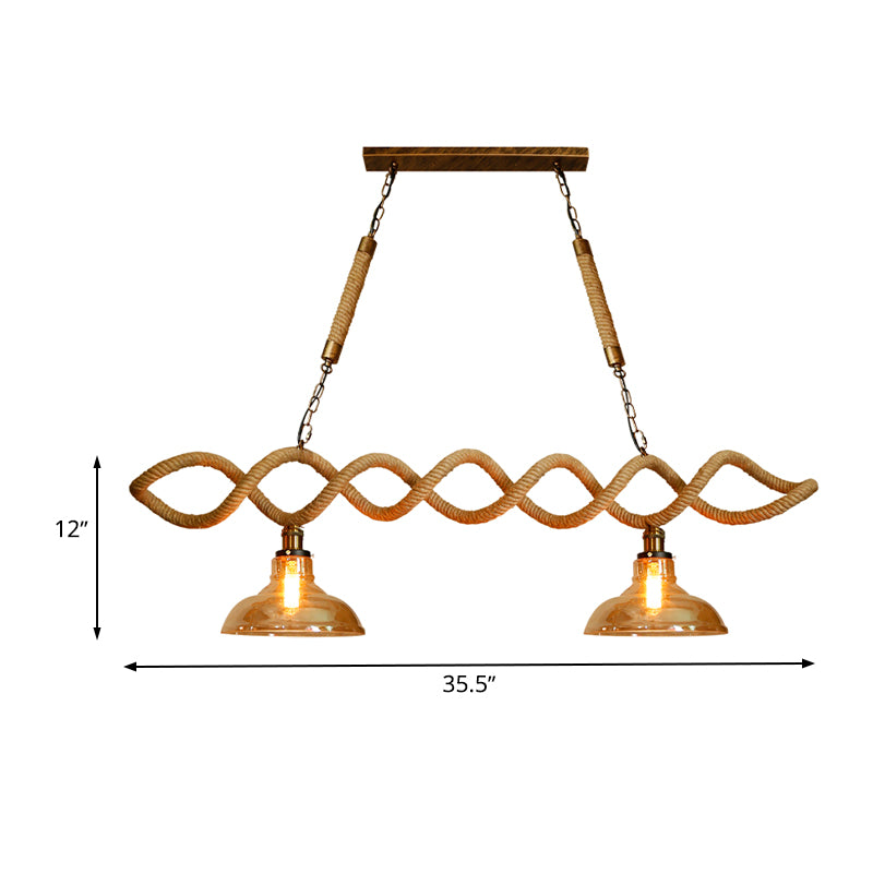 Beige Barn Island Idea Lighting Glass Amber Retro 2/3 Lights Bar Hanging Soful Afferma