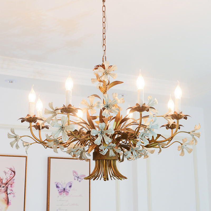 8 hoofden metalen kroonluchter lamp Brass Candlestick Slaapkamer Suspensie Verlichtingsarmatuur