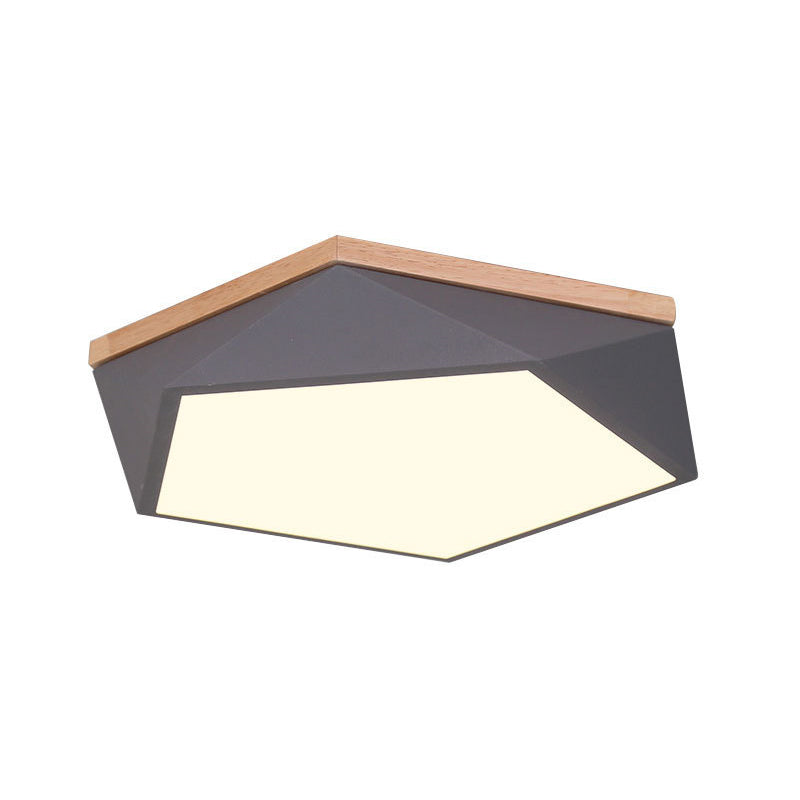 Geometric Macaron LED Ceiling Light in Modern Simplicity Iron Indoor Flush Mount with Acrylic Shade