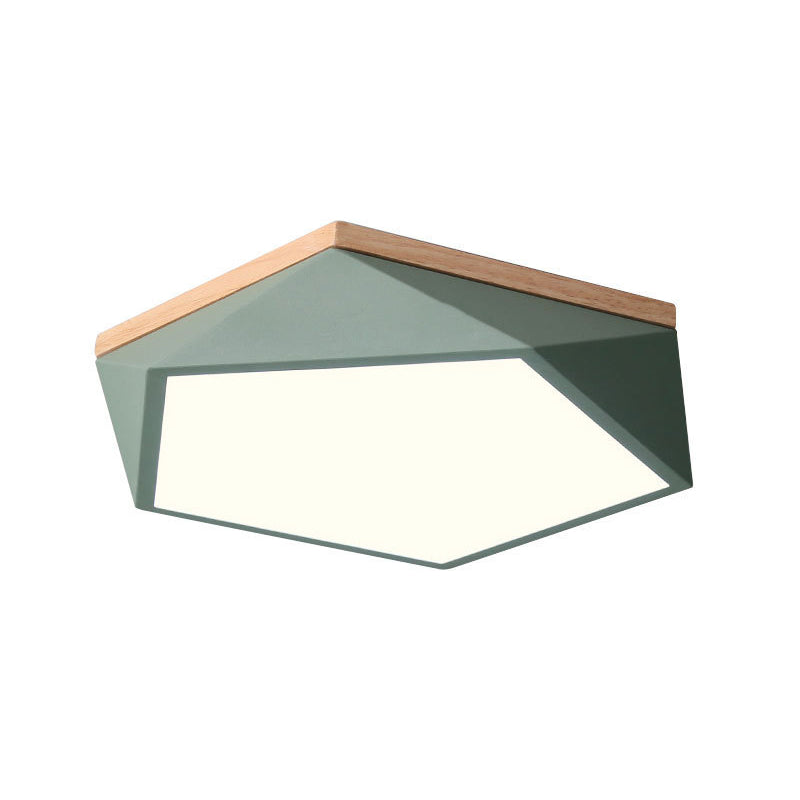 Geometric Macaron LED Ceiling Light in Modern Simplicity Iron Indoor Flush Mount with Acrylic Shade