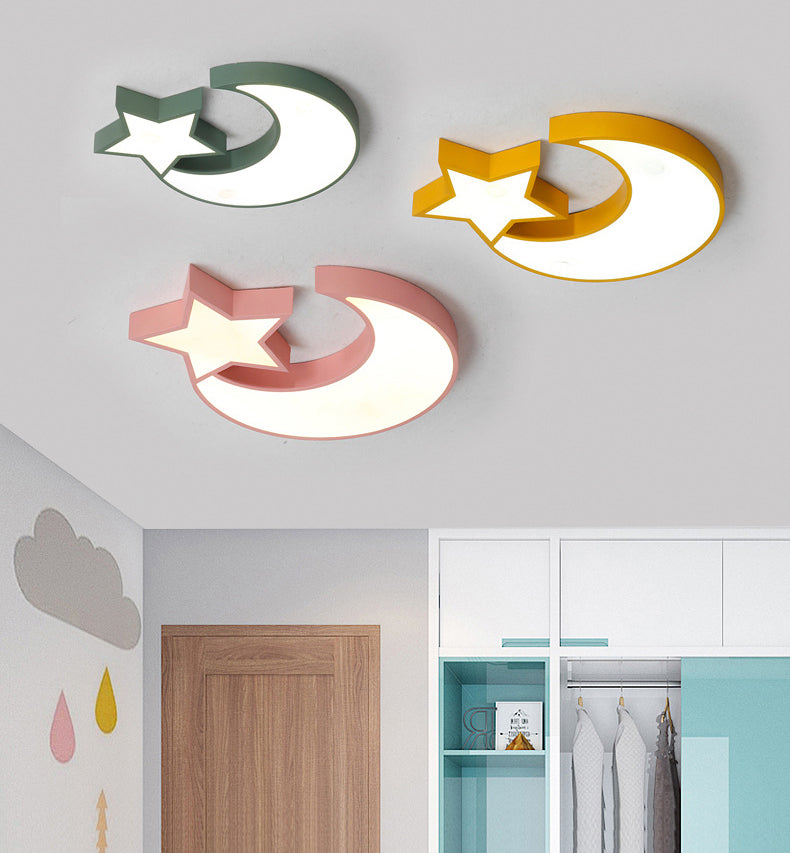 Plafonnier géométrique moderne et concis à LED Macaron en fer forgé avec abat-jour en acrylique