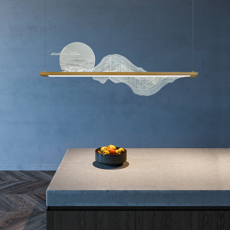 Luces colgantes colgantes de metal lámparas colgantes lineales modernas para el comedor