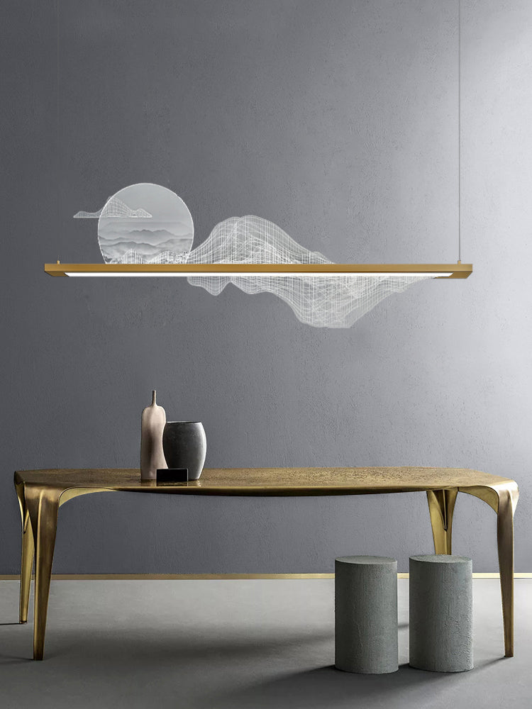 Luces colgantes colgantes de metal lámparas colgantes lineales modernas para el comedor