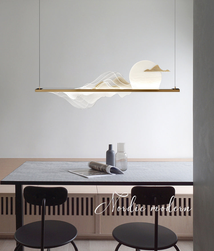 Luces colgantes colgantes de metal lámparas colgantes lineales modernas para el comedor