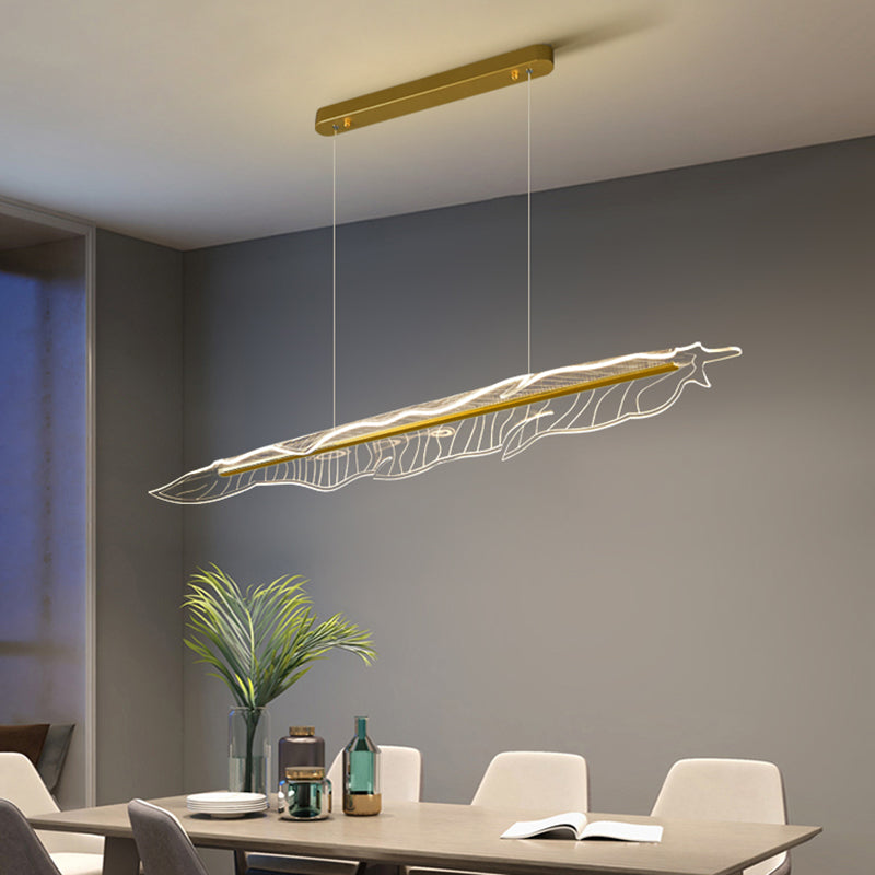 Éclairage île moderne en or