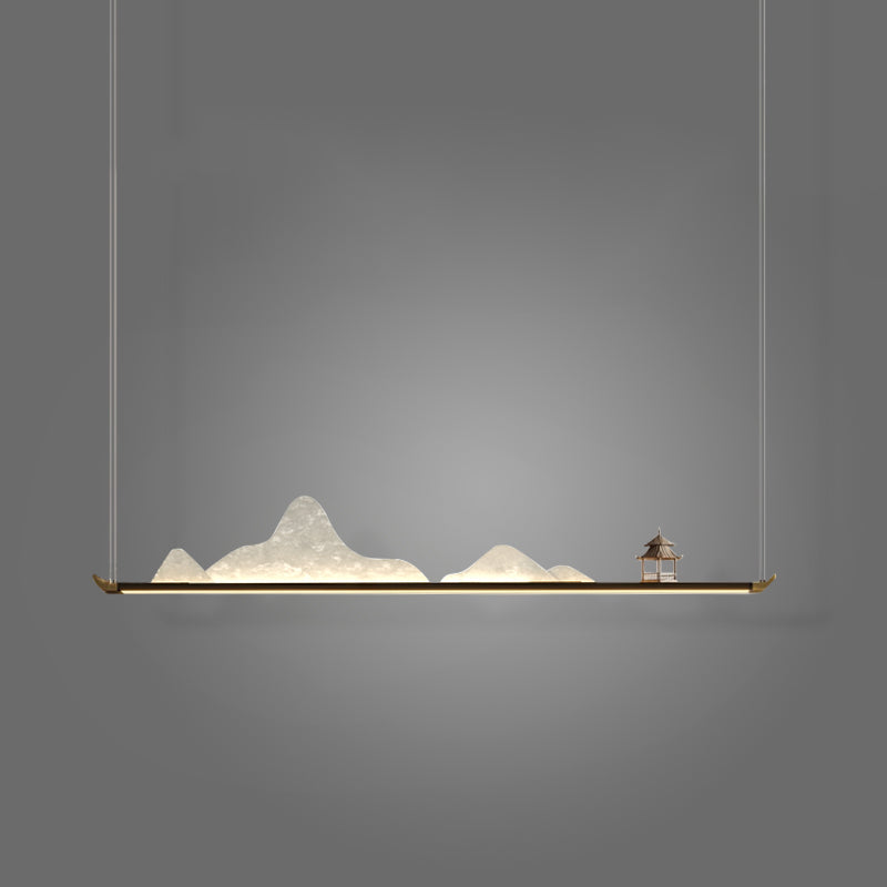 La lampe de lustre en métal moderne pendante île LED linéaire pour la salle de thé