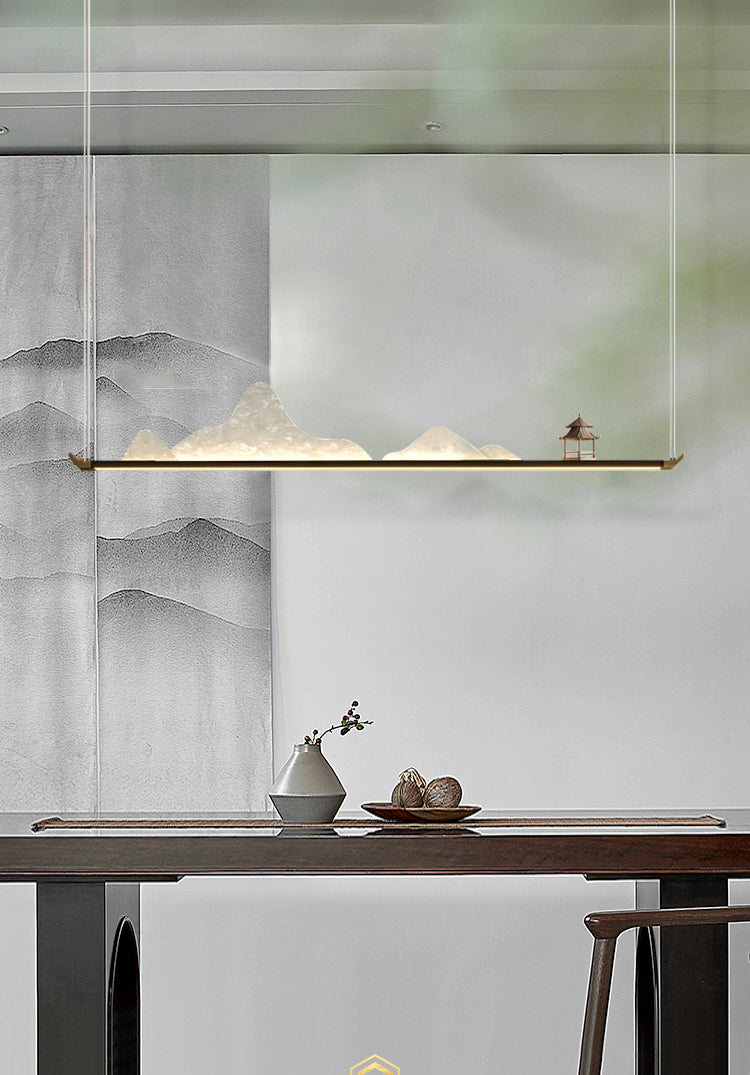 La lampe de lustre en métal moderne pendante île LED linéaire pour la salle de thé