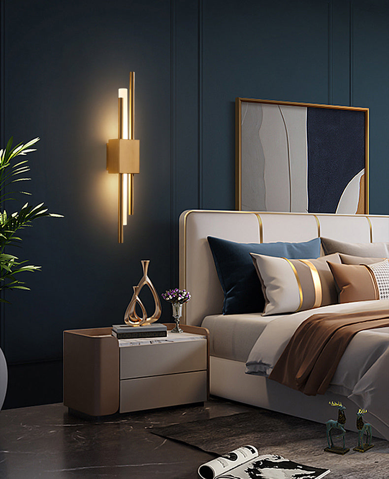 Zeitgenössische Metallwandbeleuchtung 1 Licht lineares Leuchten für Schlafzimmer