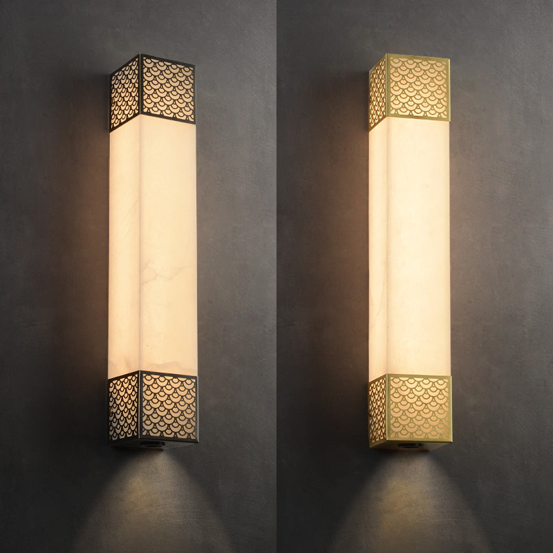 Lampada da parete a parete quadrata contemporanea Lampada a monte in metallo per soggiorno