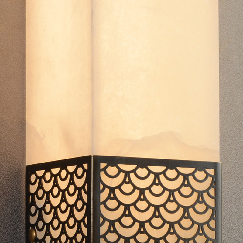 Lampada da parete a parete quadrata contemporanea Lampada a monte in metallo per soggiorno