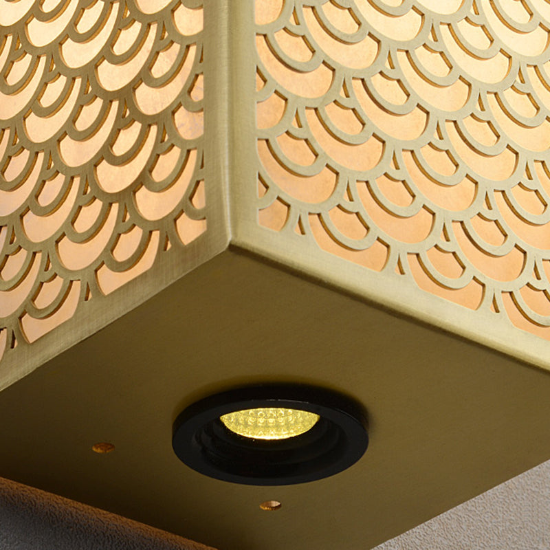 Lampada da parete a parete quadrata contemporanea Lampada a monte in metallo per soggiorno