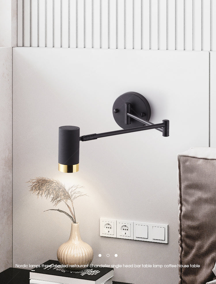 Fissature a parete in alluminio a doppio braccio Fissature a parete moderna a 1 luce Luci da parete per soggiorno per soggiorno