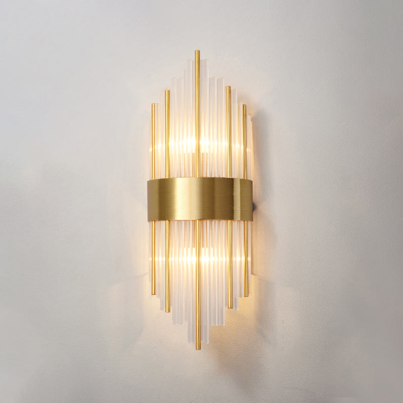 Clear Crystal Wall Mounted Light Fixture Modern Style 2-Lights Wall Lighting for Hotel