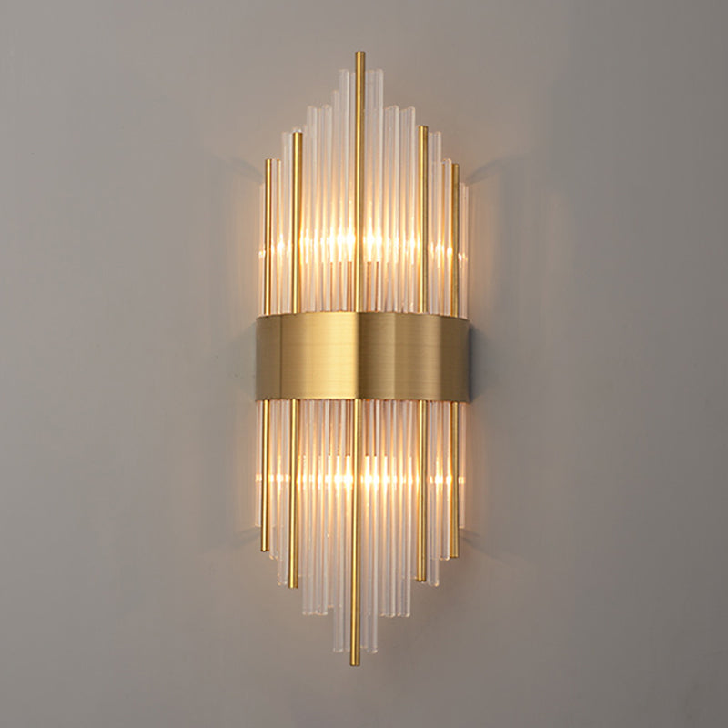 Clear Crystal Wall Mounted Light Fixture Modern Style 2-Lights Wall Lighting for Hotel