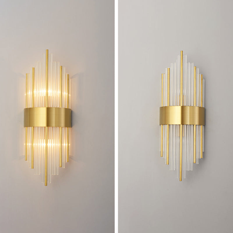 Clear Crystal Wall Mounted Light Fixture Modern Style 2-Lights Wall Lighting for Hotel
