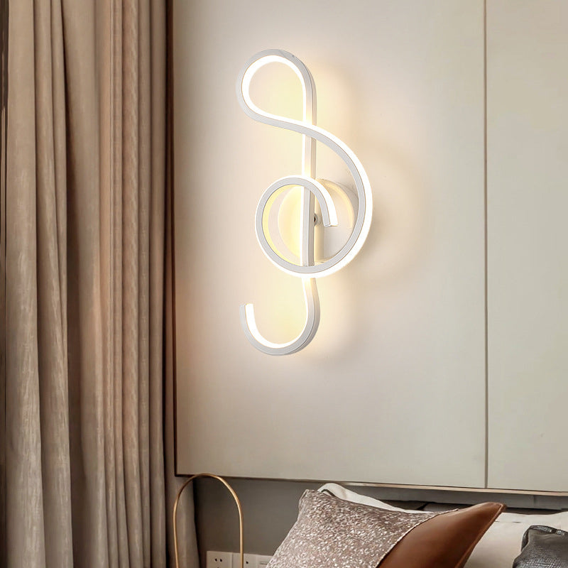 Linear Shade Wall Lighting Modern Simple Style 1 Light Sconce Light in Black Finish