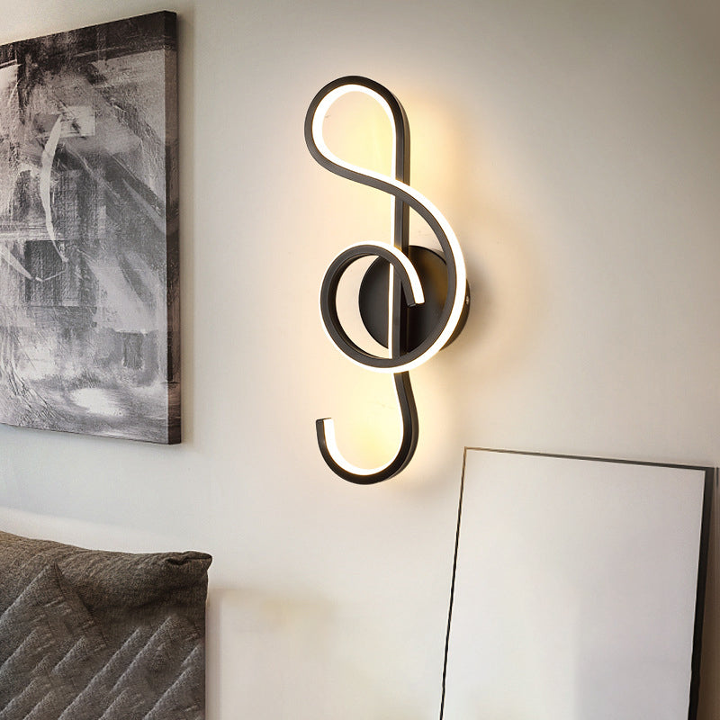 Linear Shade Wall Lighting Modern Simple Style 1 Light Sconce Light in Black Finish