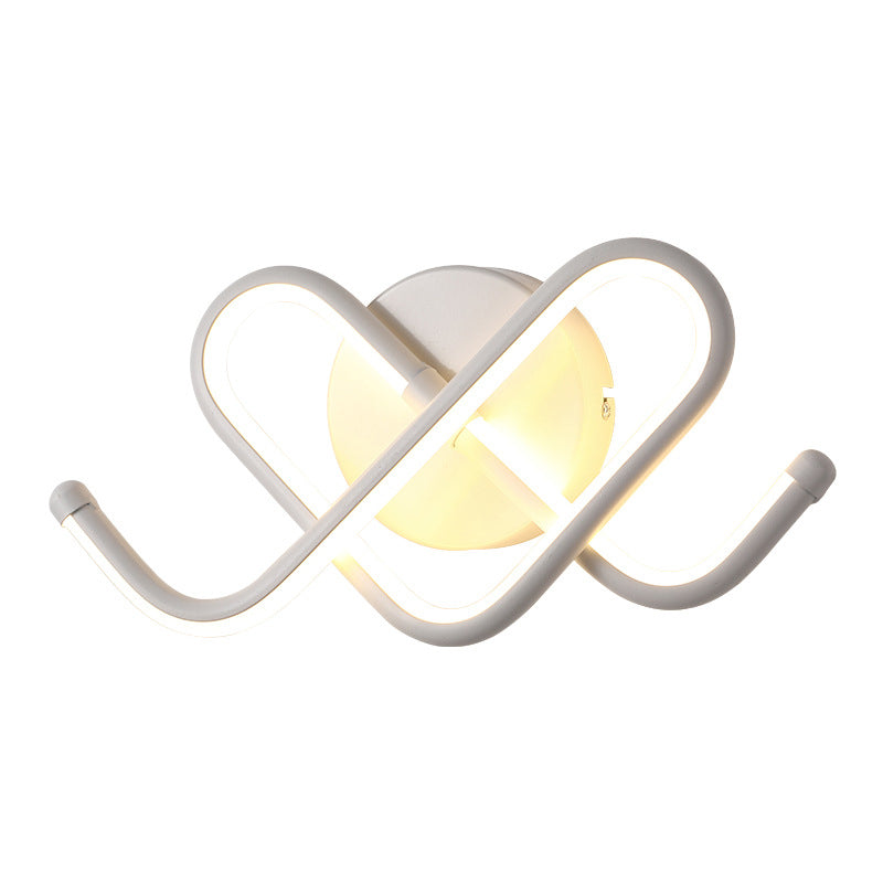 Linear Shade Wall Lighting Modern Simple Style 1 Light Sconce Light in Black Finish