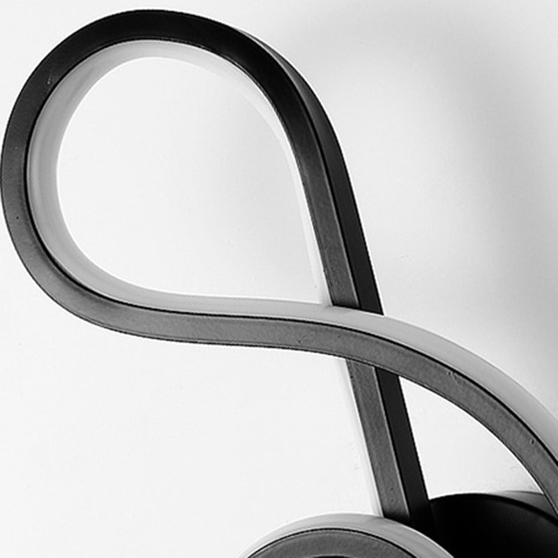 Linear Shade Wall Lighting Modern Simple Style 1 Light Sconce Light in Black Finish