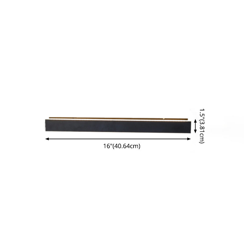 1-Light Linear Wall Sconce Modern Simple Style Metal Wall Lighting in Black
