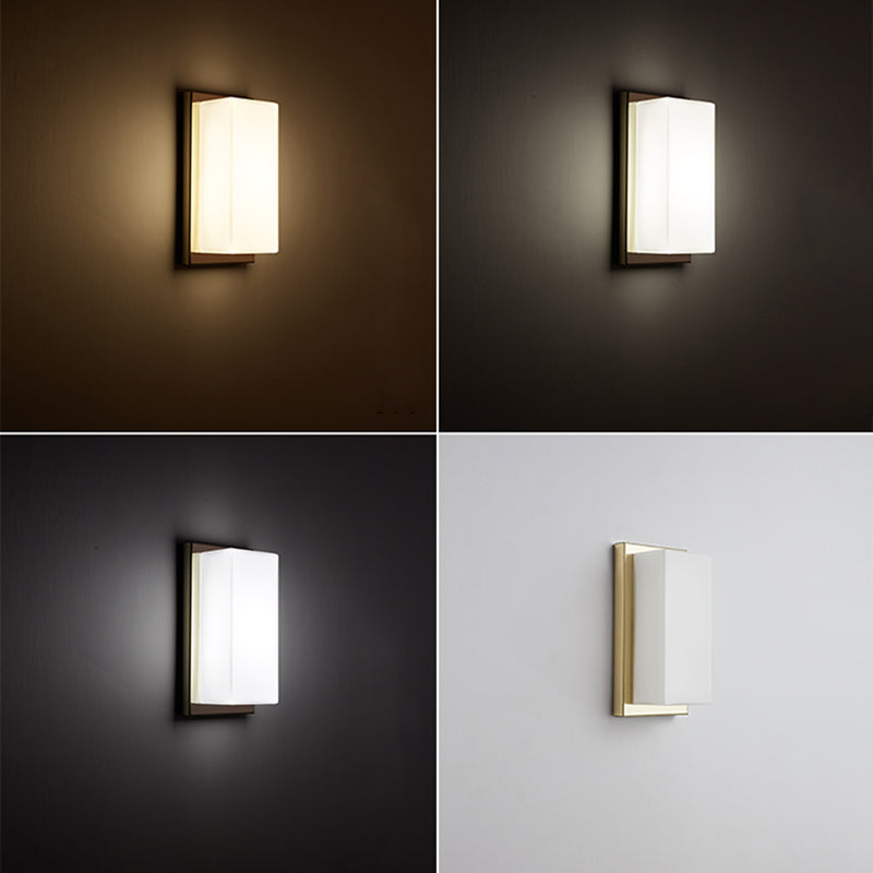 1-Light Retangular Wall Sconce Modern Simple Style LED Wall Lighting in Gold