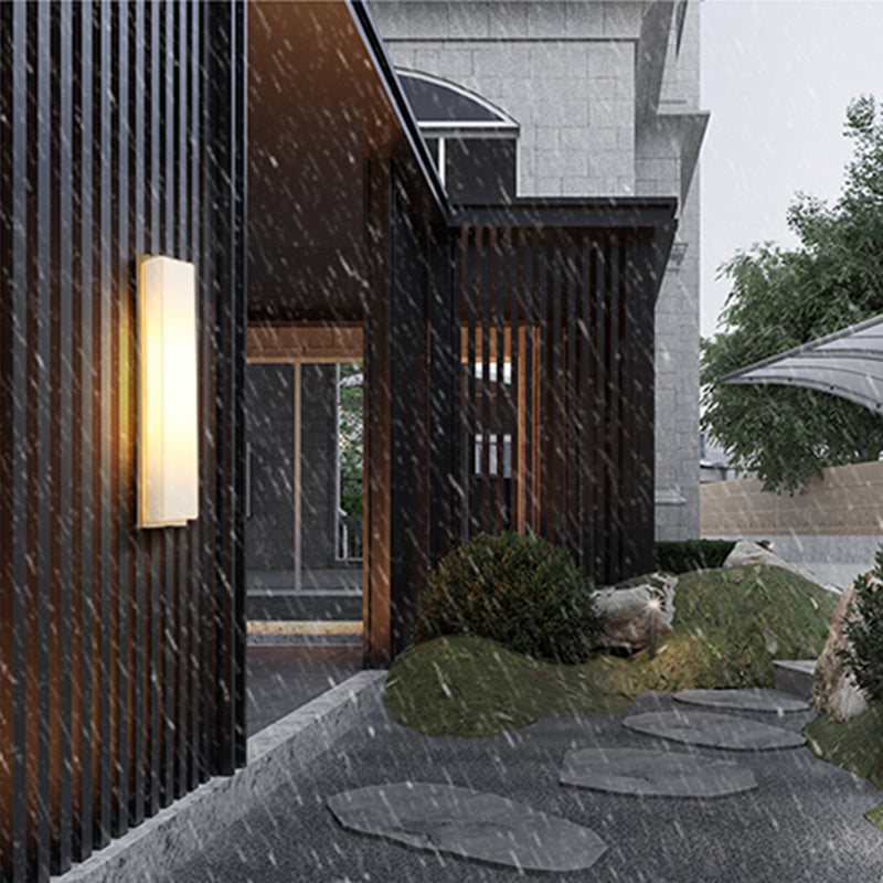 1-Light Retangular Wall Sconce Modern Simple Style LED Wall Lighting in Gold