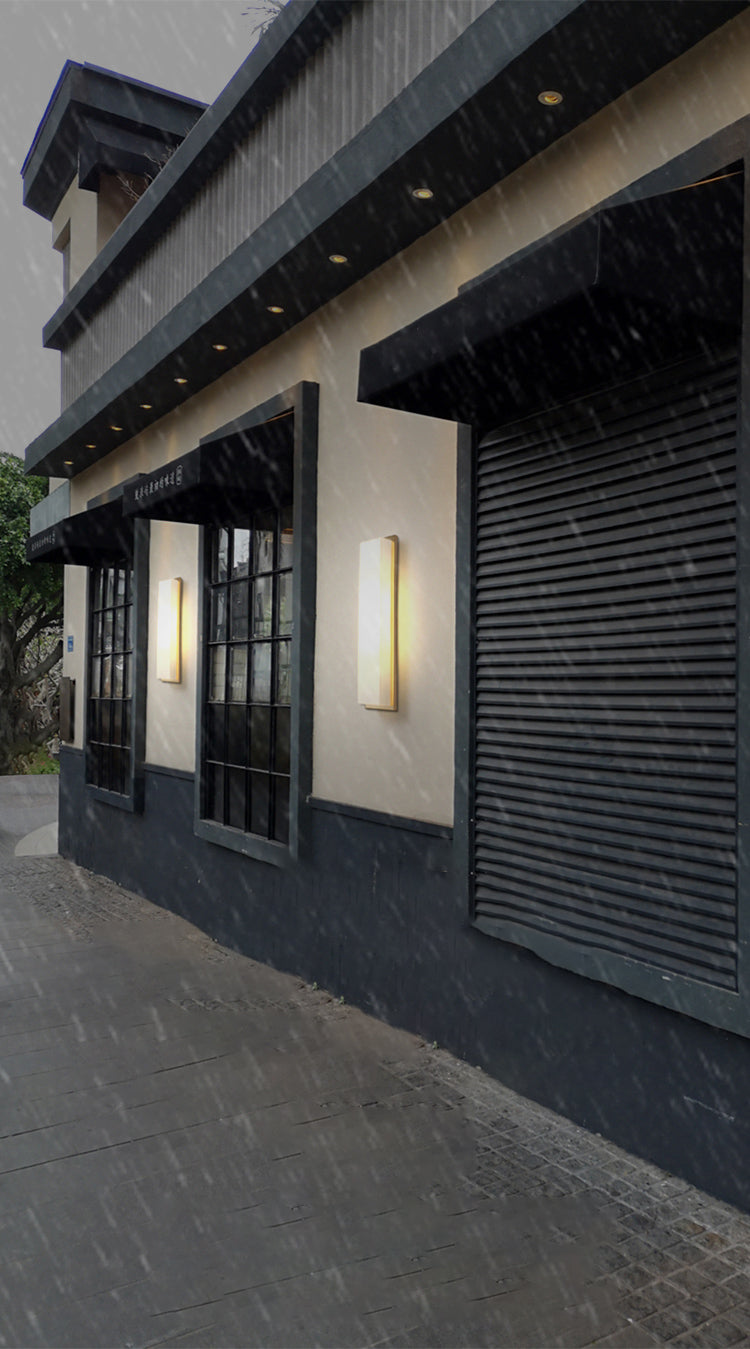 1-Light Retangular Wall Sconce Modern Simple Style LED Wall Lighting in Gold