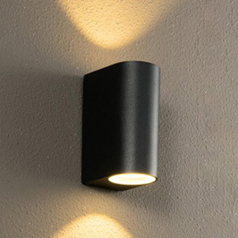 2-Lights Geometric Wall Sconce Modern Simple Style Metal Wall Lighting in Black
