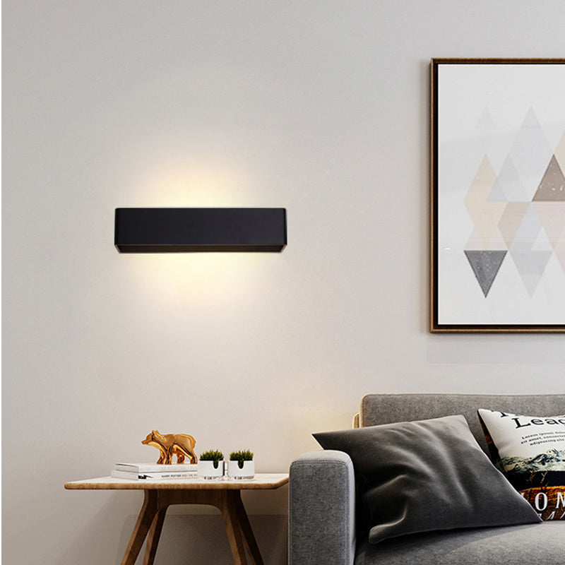 2-Lights Geometric Wall Sconce Modern Simple Style Metal Wall Lighting in Black