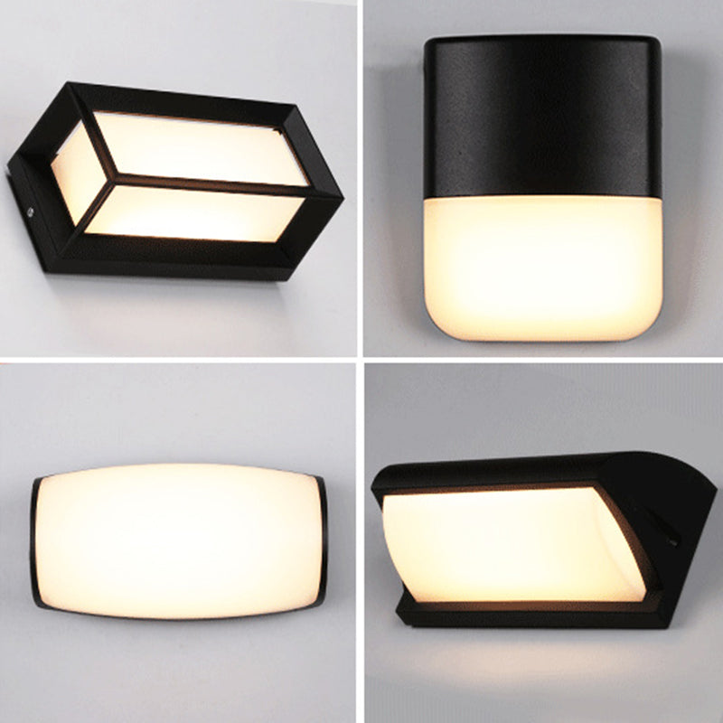 Éclairage mural de nuance géométrique moderne Métal de style simple 1 Lumière Lumière Lumière en noir