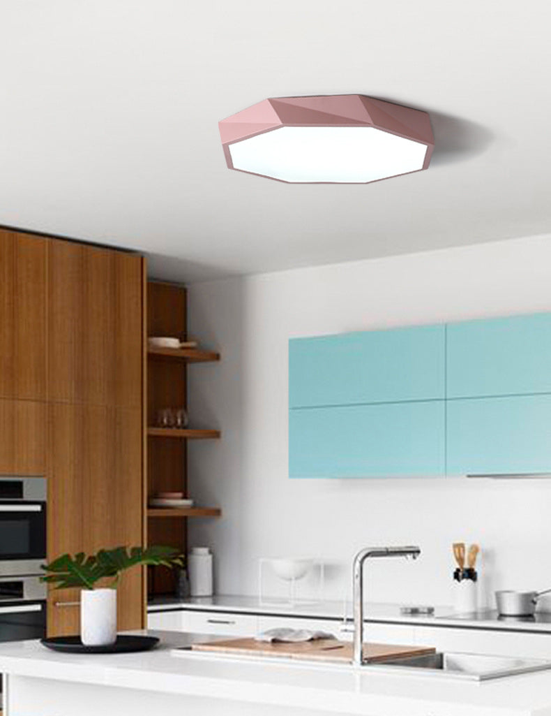 Acrilico Macaron LED de monte en el moderno estilo creativo de acero de techo geométrico de luz para dormitorio