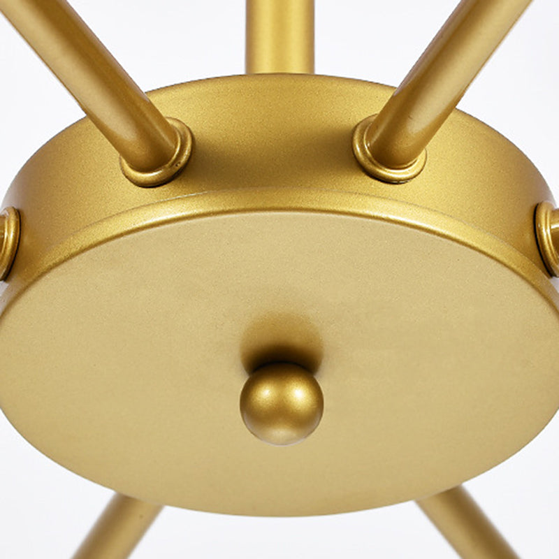 Modern Creative Indoor Pendant Light Wrought Iron Sputnik Hanging Lamp with Glass Shade