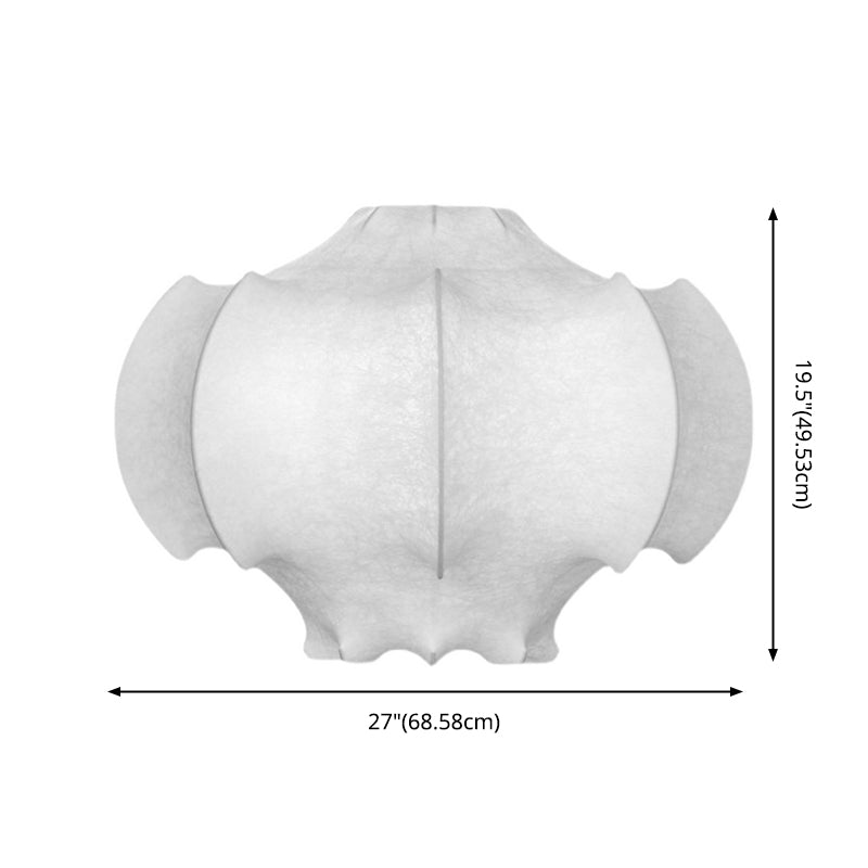 Kit de lampe suspendue de concepteur à 1 lumière blanc Pendentif en soie géométrique pour le salon