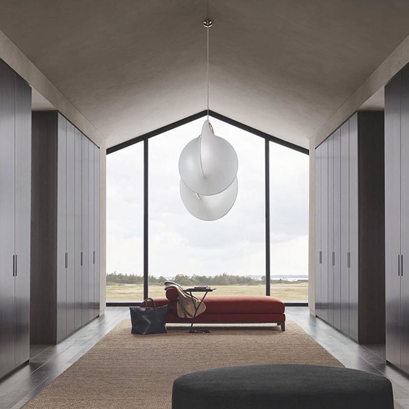 Silk moderne pendant nordique lumière 1-Light White suspendu plafond plafond pour salle à manger