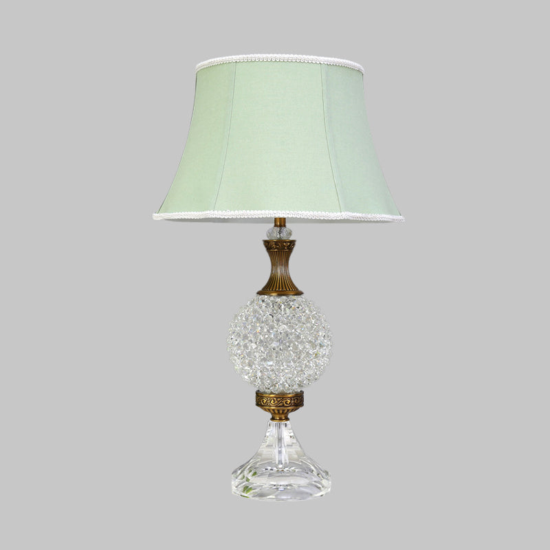 Table de nuit à bulbe vert clair Light lampe de chevet en forme de globe de cristal traditionnel