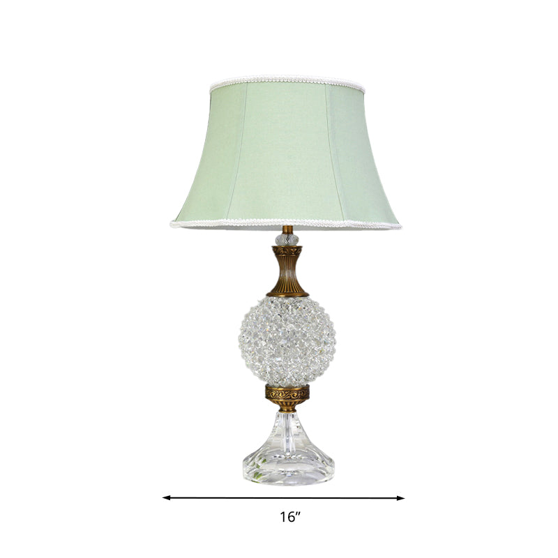 Table de nuit à bulbe vert clair Light lampe de chevet en forme de globe de cristal traditionnel