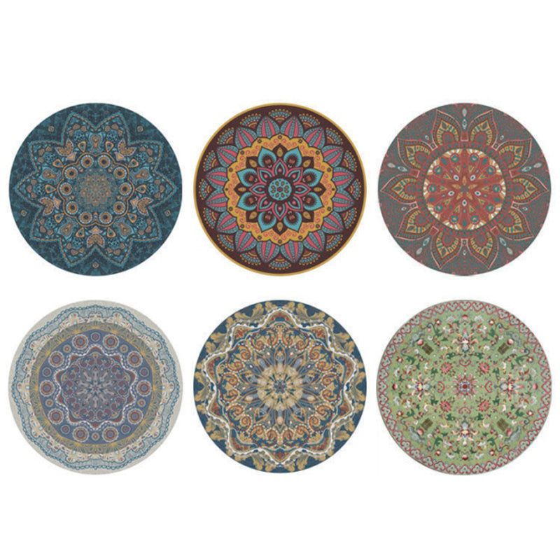 Blue Living Area Tapis Bohemian Americana Match Rug Polyester Tache résistant à la zone de taches