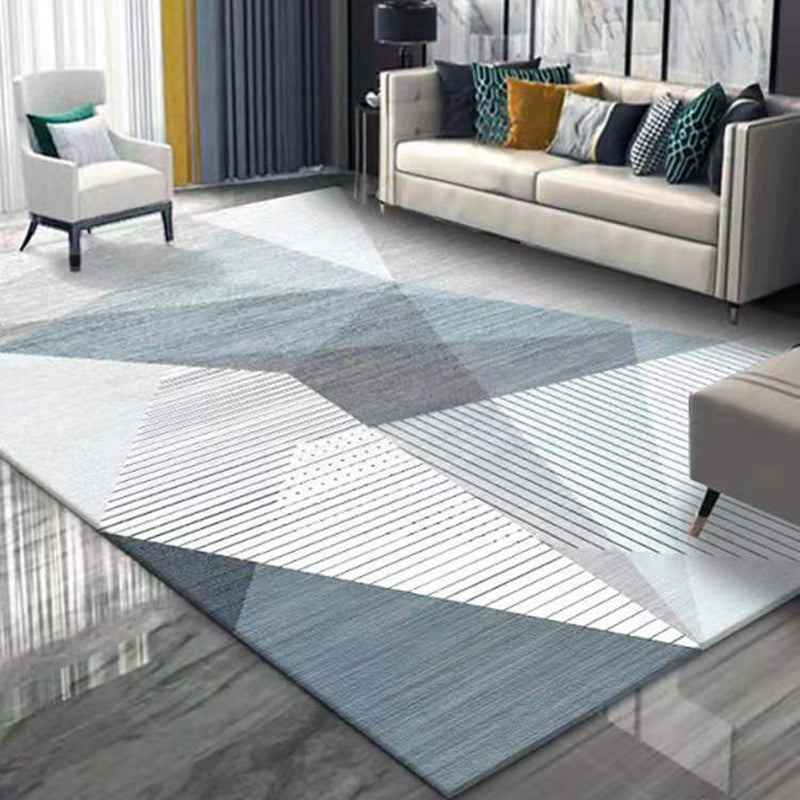 Modern Geometric Print Carpet Polyester Indoor Rug Non-Slip Backing Area Carpet for Living Room