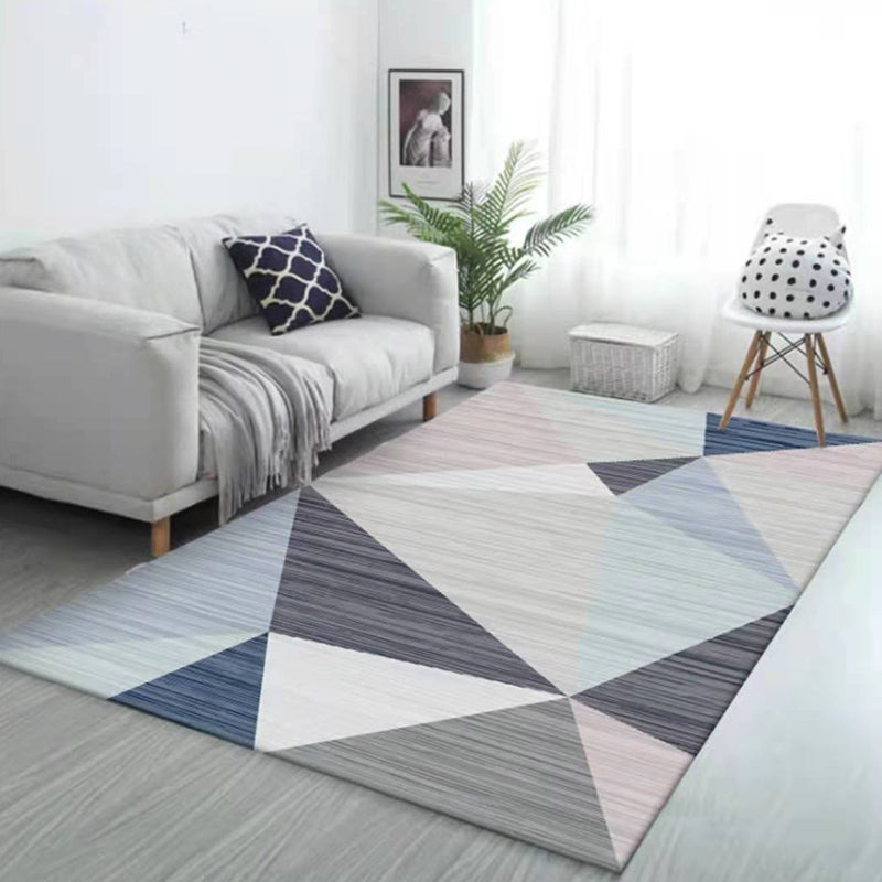 Modern Geometric Print Carpet Polyester Indoor Rug Non-Slip Backing Area Carpet for Living Room